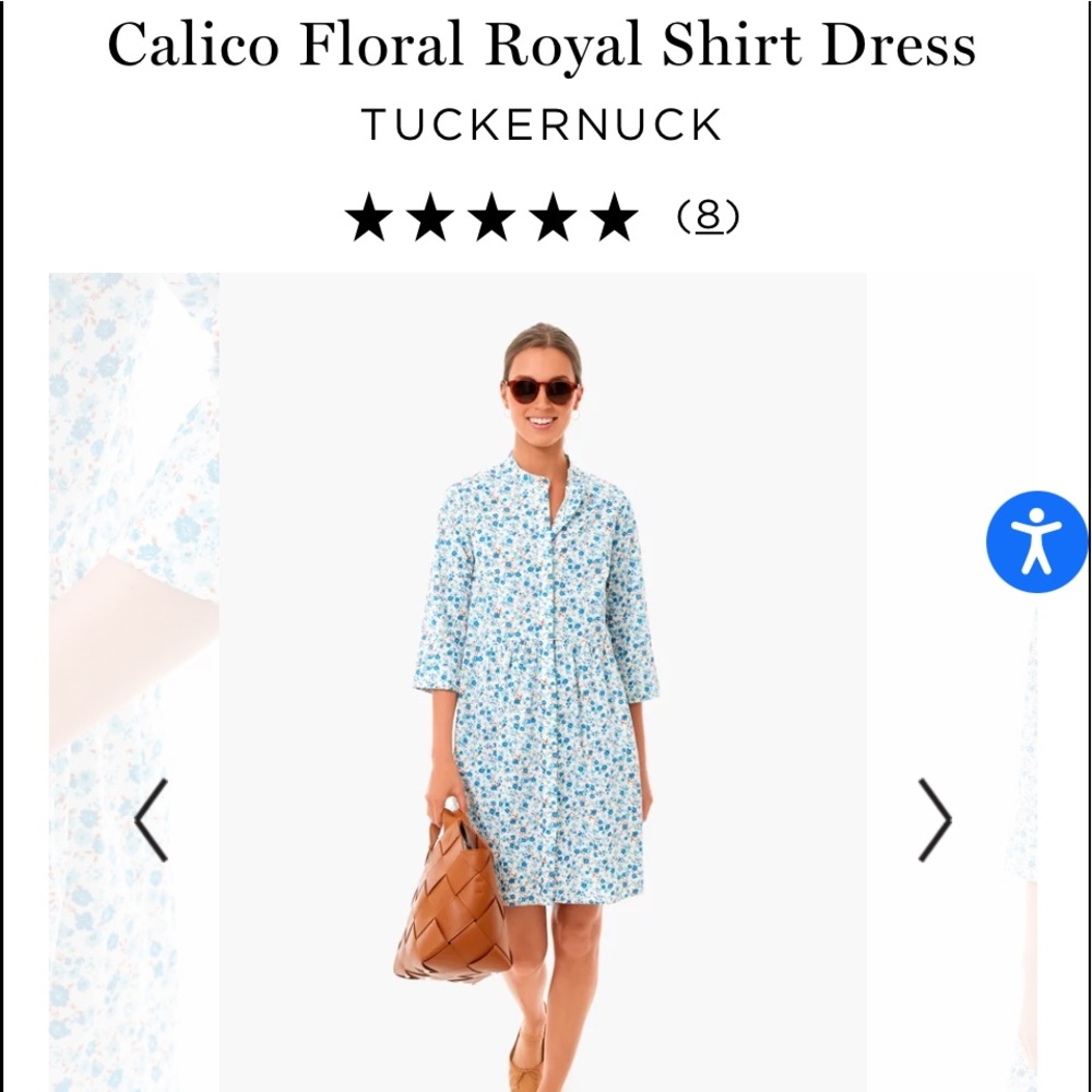 Tuckernuck Calico Floral Royal Shirt Dress